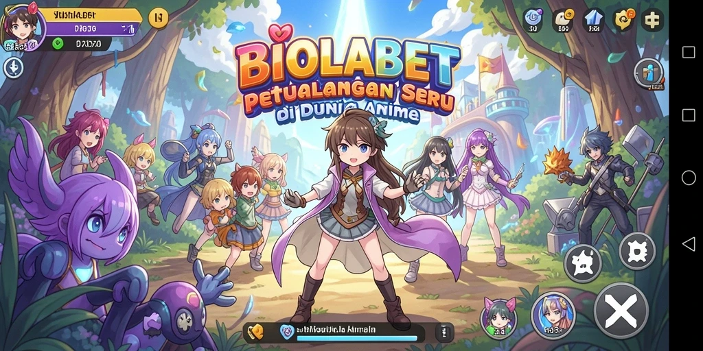 Screenshot utama BIOLABET menunjukkan aksi seru dalam dunia anime.