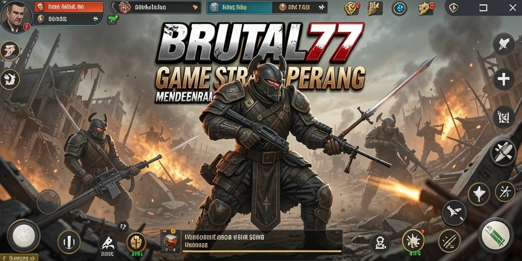Tampilan gameplay mendebarkan dari BRUTAL77 dengan strategi yang mendalam.