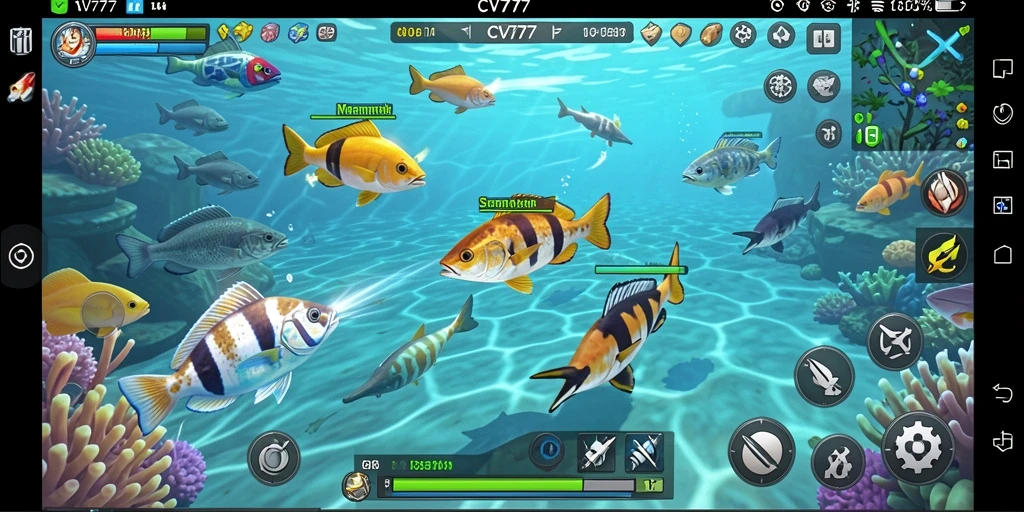 Screenshot gameplay menunjukkan aksi seru Tembak Ikan di CV777.