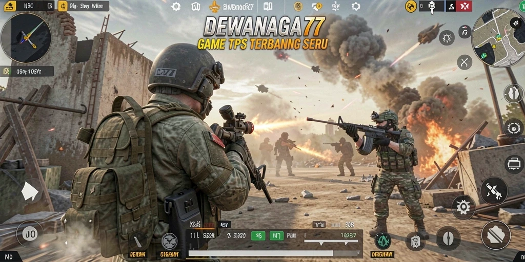 Tangkapan layar DEWANAGA77 memperlihatkan aksi pertempuran yang intens.