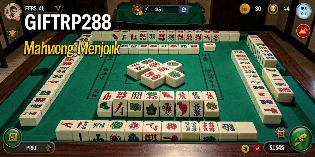 Screenshot utama GIFTRP288 menampilkan aksi permainan Mahjong yang seru.
