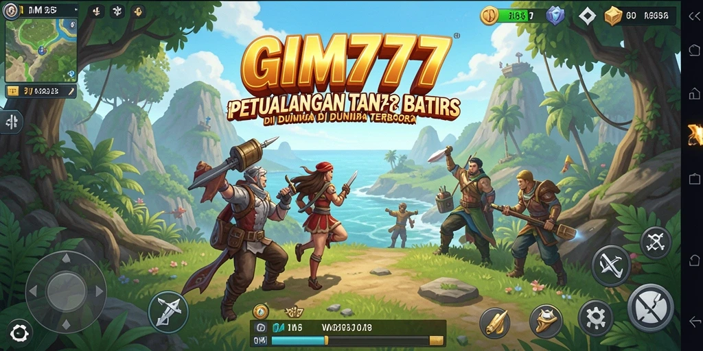 Tangkapan layar gameplay GIM777 yang menampilkan dunia terbuka yang luas.