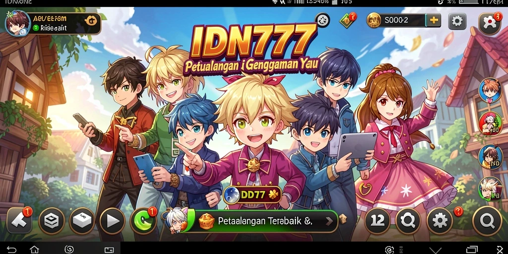 Tampilan gameplay yang menarik dari IDN777 dengan karakter anime beraksi.
