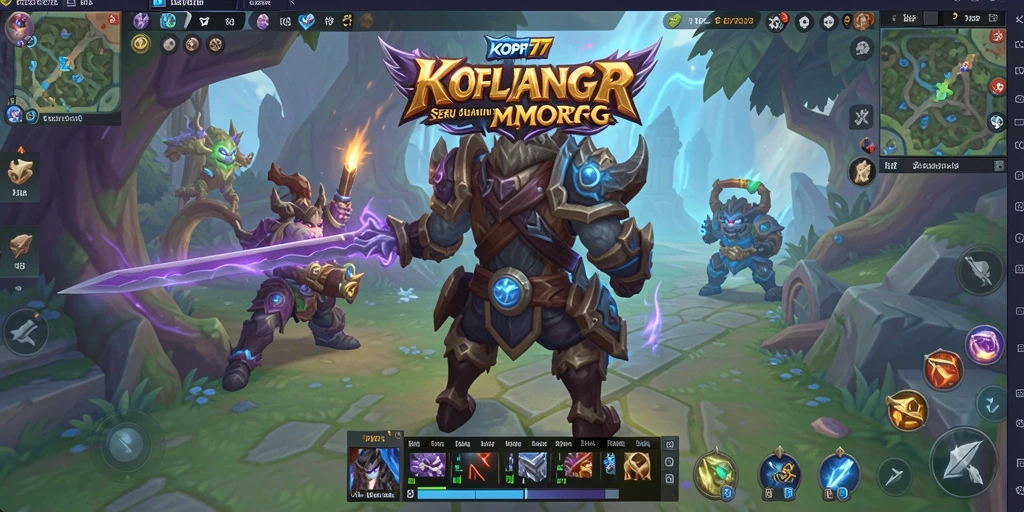 Tangkapan layar gameplay KOPI77 yang menampilkan aksi intens dalam dunia MMORPG.