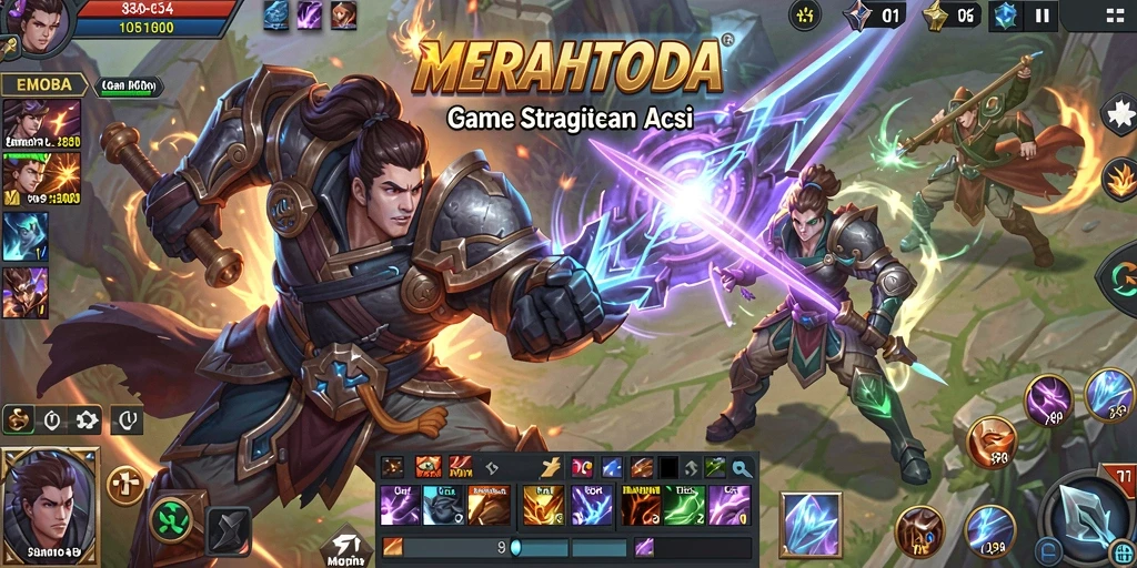 Tampilan gameplay MOBA yang seru dan dinamis.
