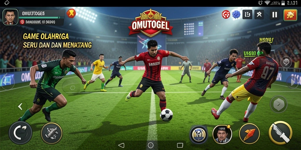 Screenshot gameplay OMUTOGEL menampilkan aksi olahraga yang seru.