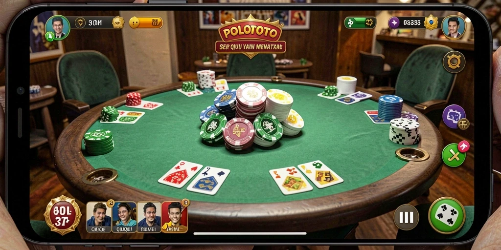 Screenshot POLOTOTO menampilkan gameplay QiuQiu yang seru dan interaktif.