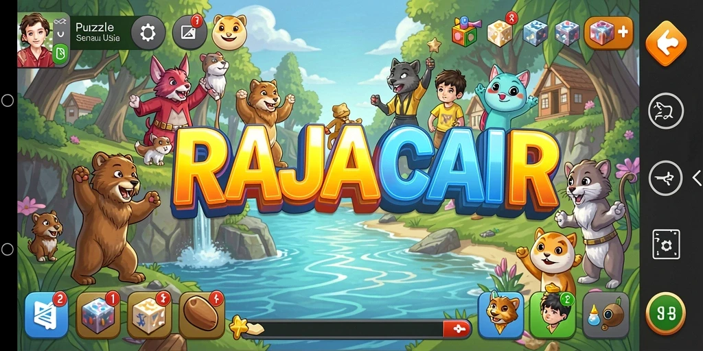 Tampilan gameplay menantang di RAJACAIR dengan berbagai puzzle menarik.