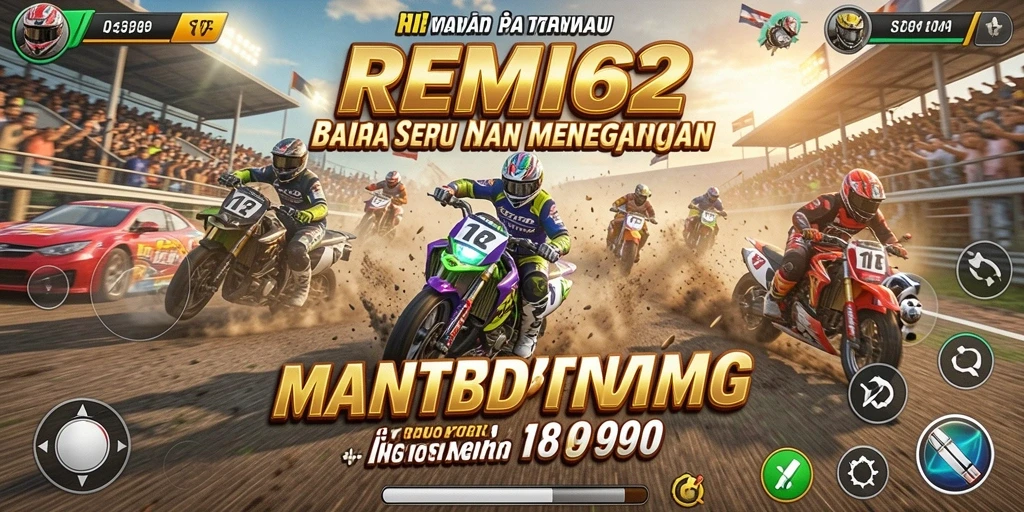 Tangkapan layar dari gameplay balap REMI62 yang mendebarkan.