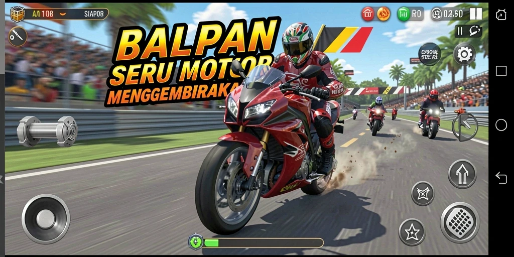 Tampilan gameplay seru balapan motor SIAP108