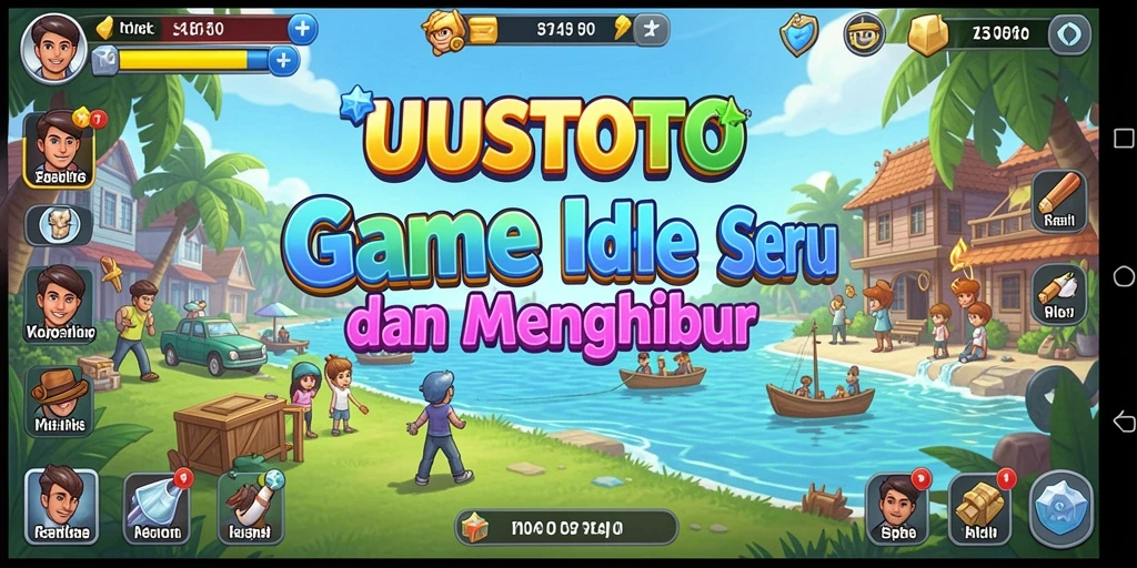 Screenshot utama UUSTOTO menampilkan gameplay Idle yang menarik dan interaktif.